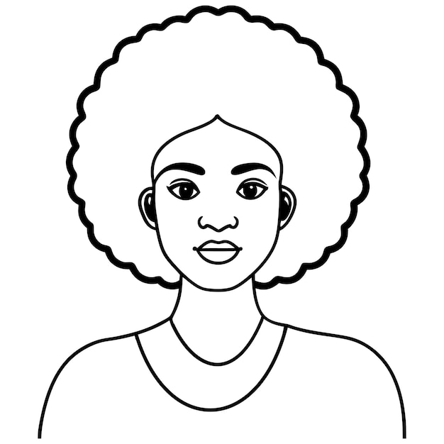 Mujeres negras con peinados rizados naturales en vector negro