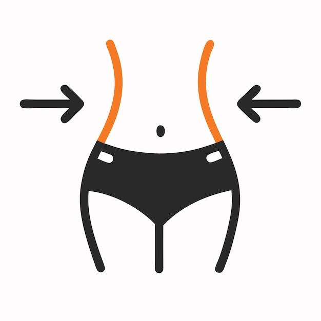 Las mujeres pérdida de peso de la cintura icono de la cinturón Ilustración vectorial 3