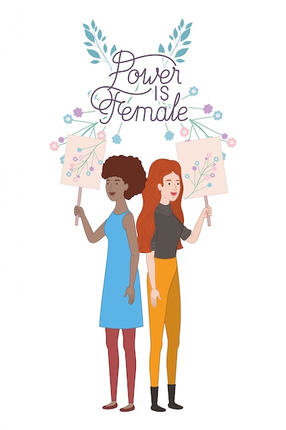 Las mujeres con poder de etiqueta son personajes de avatar femenino
