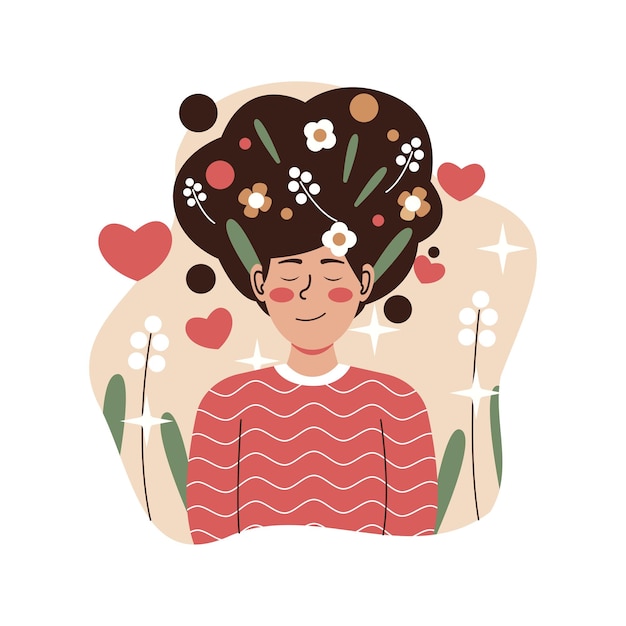 Mujeres Salud Mental Vector Autoestima Ilustración