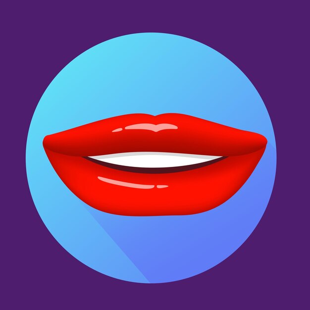 Las mujeres sonríen con labios rojos.