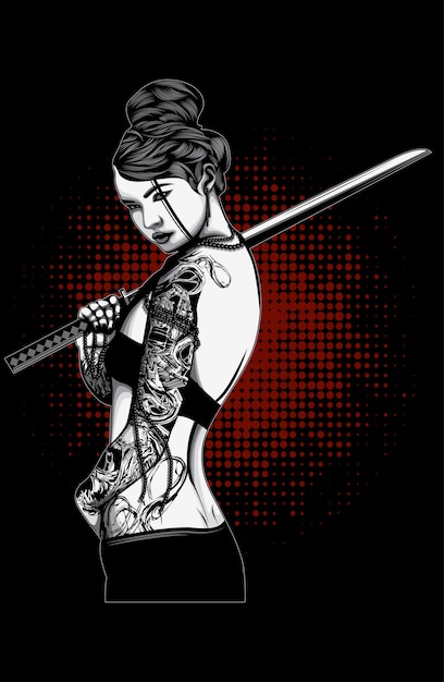 Vector mujeres con tatuajes