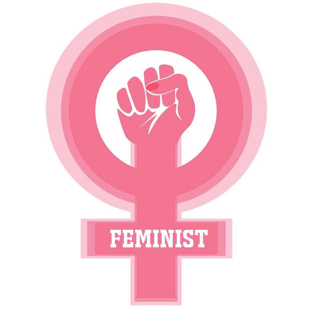 Las mujeres vectoriales se resisten al símbolo de fondo aislado