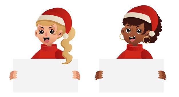 Mujeres vestidas con un traje de Navidad