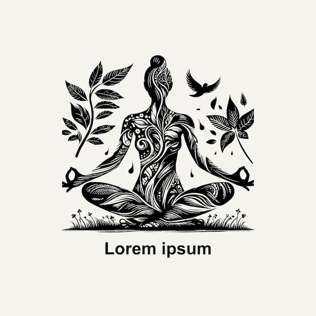 Mujeres de yoga de silueta vectorial