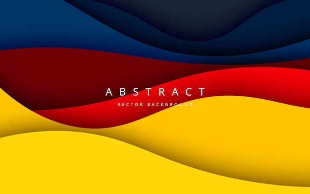 Multi color abstracto azul amarillo rojo papercut superposición capas fondo eps10 vector