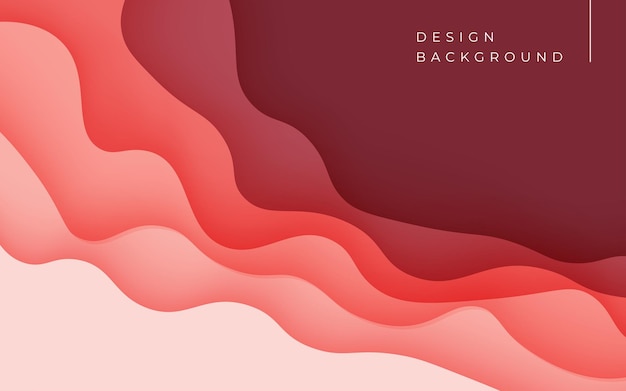 Multi color abstracto rojo marrón suave ondulado papercut superposición capas fondo eps10 vector