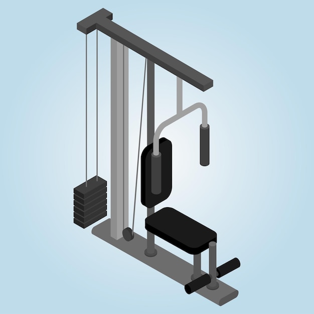 Multi Gym para construir el vector de los músculos de la espalda y el pecho del hombro del brazo