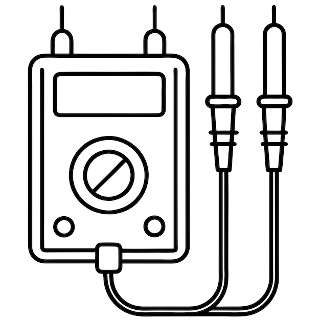 Un multimetro con dos cables y sin alfileres en las páginas de colorear superiores