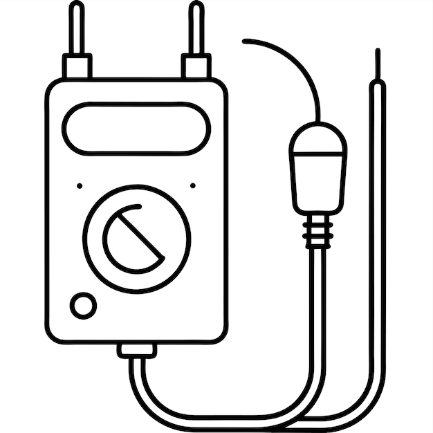 Un multimetro con dos cables y sin alfileres en las páginas de colorear superiores