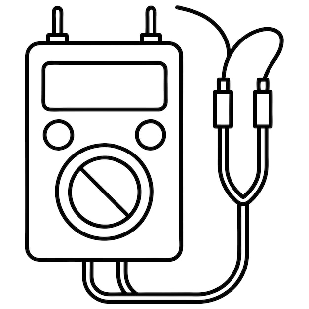 Un multimetro con dos cables y sin alfileres en las páginas de colorear superiores