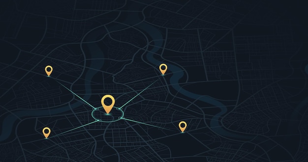 Múltiples destinos GPS seguimiento mapa seguimiento de navegación pines en mapas de calles navegar mapeo