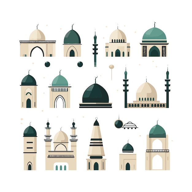 múltiples símbolos islámicos y cosas como el logotipo de la mezquita