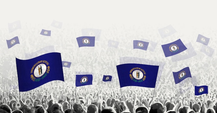 Vector multitud abstracta con bandera de kentucky