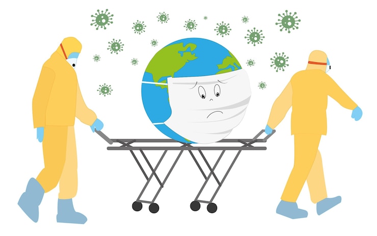 Vector el mundo sostiene una tableta el mundo es feliz día de la tierra el mundo salvado gracias salve nuestra casa