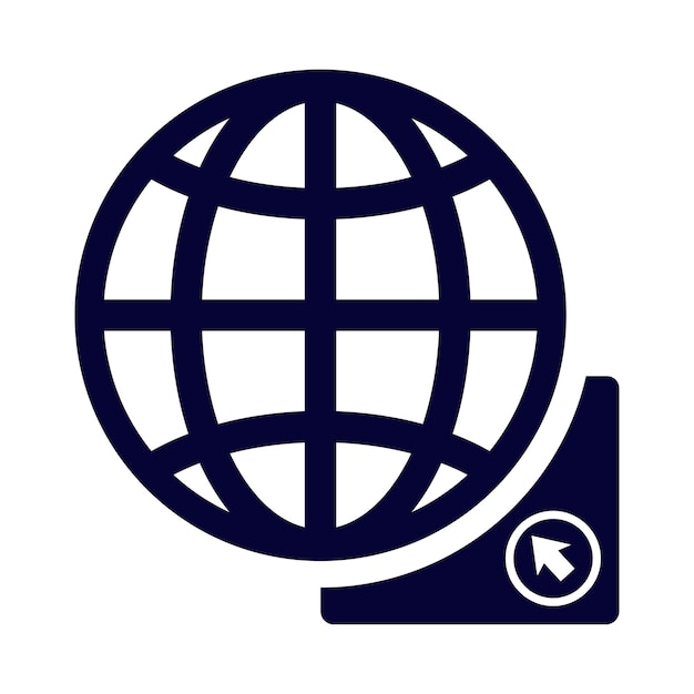 El mundo de la web, el mundo de Internet, el mundo del click, el icono del click.
