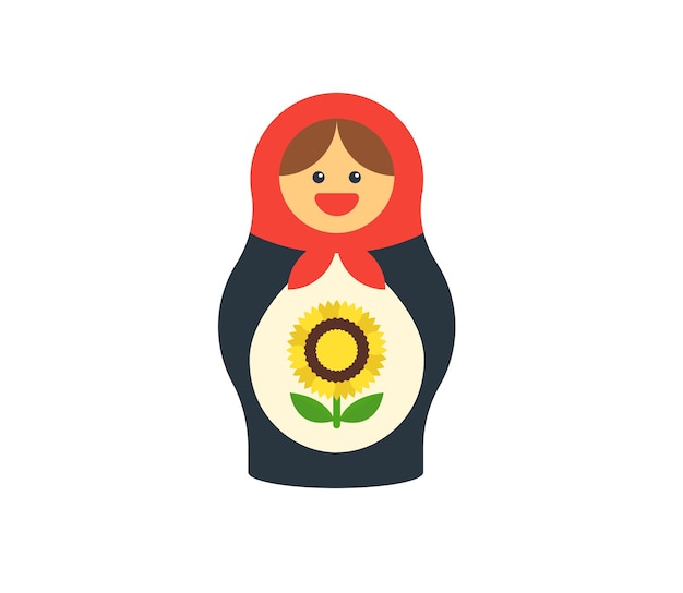 Muñecas anidadas vector icono aislado. Ilustración emoji matrioska. Vector de muñecas rusas aislado