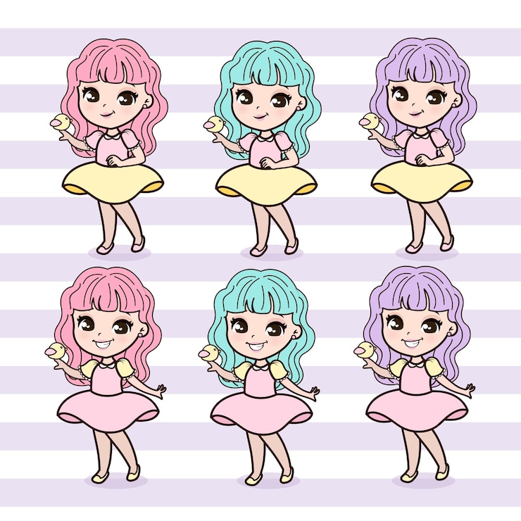 Vector muñecas lindas