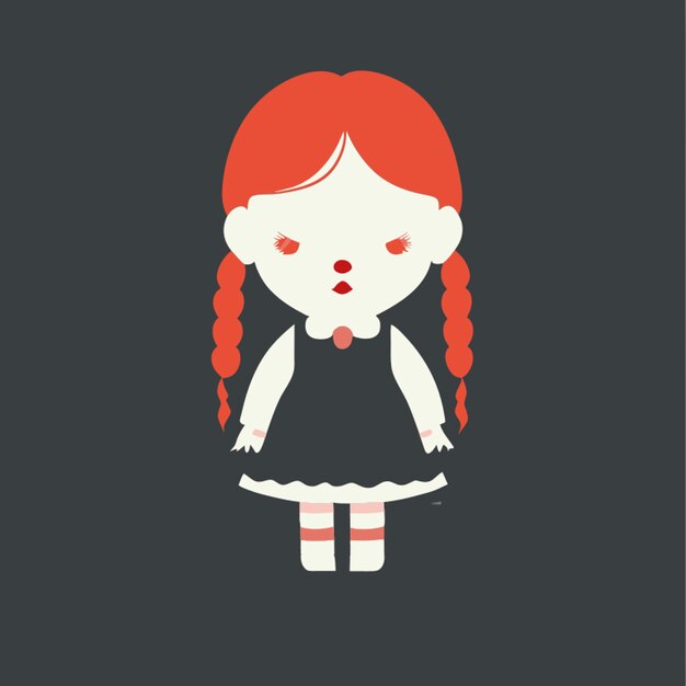 muñecas malditas y juguetes poseídos ilustración vectorial plana 2