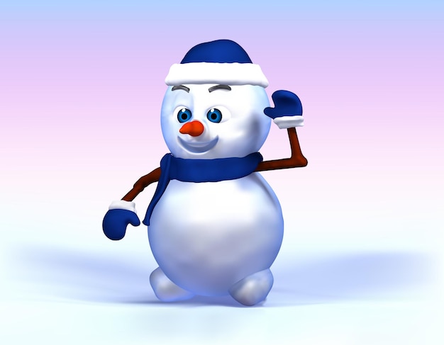 Muñeco de nieve aislado vector 3d ilustración