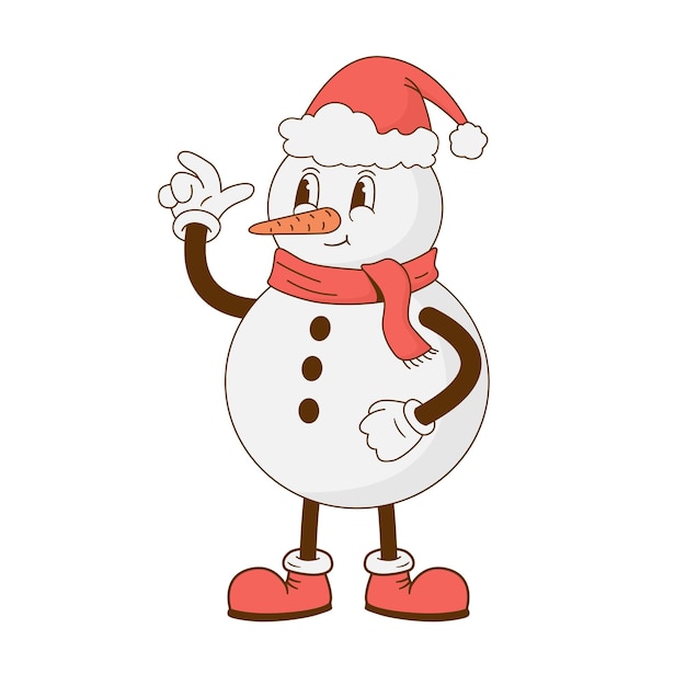 un muñeco de nieve con un sombrero de Santa y un sombrerito de Santa