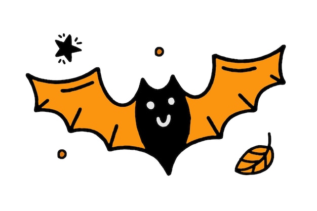 Murciélago halloween concepto doodle estilo vector diseño ilustración aislado en blanco