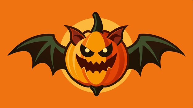 un murciélago naranja de dibujos animados con una cara en él