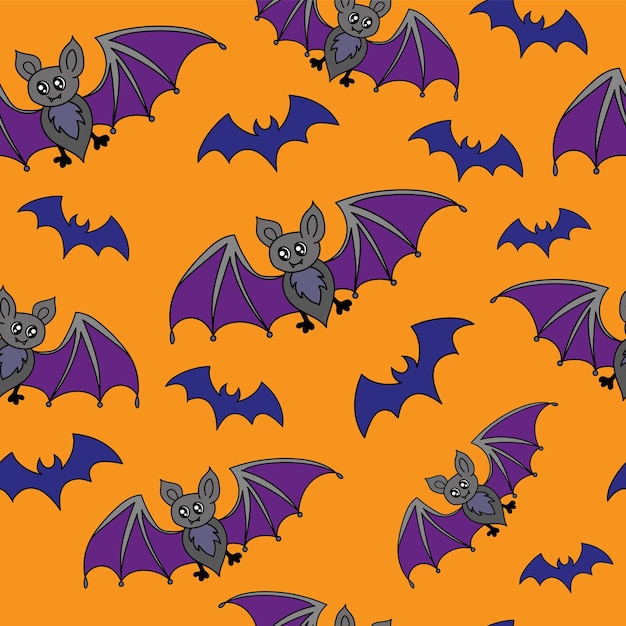 Murciélago Patrón sin costuras ilustración vectorial de halloween Murciélago textil de halloween para su diseño de impresión
