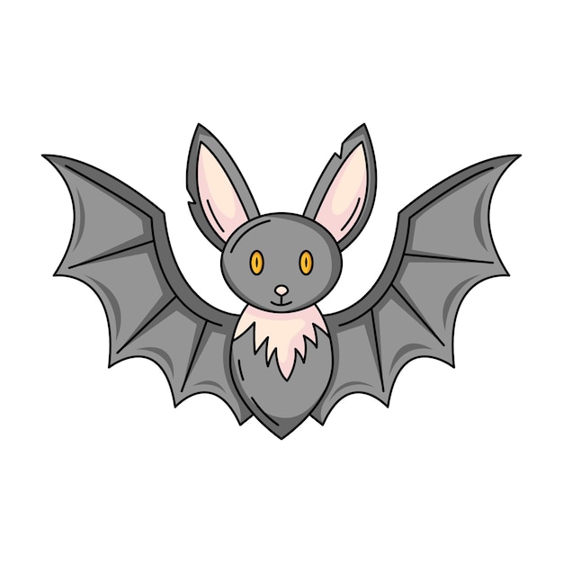 Murciélago símbolo místico tradicional de Halloween animal salvaje volador vector elemento plano color sencillo