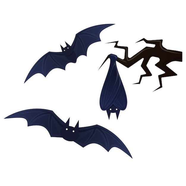 Murciélago volador, ilustración de halloween de miedo.