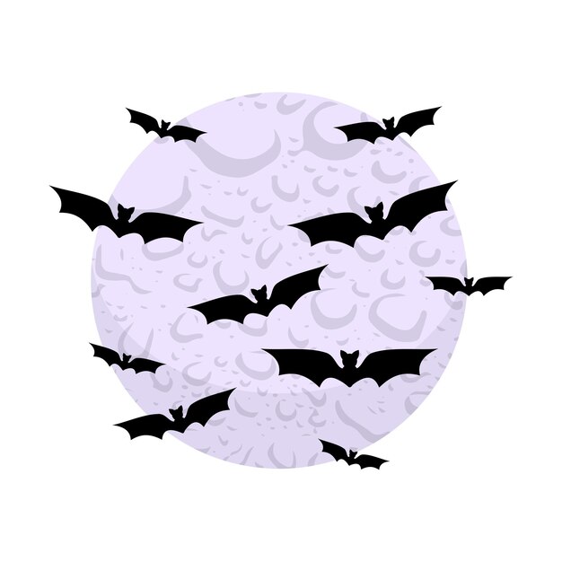 Los murciélagos de Halloween se despellejan con la luna