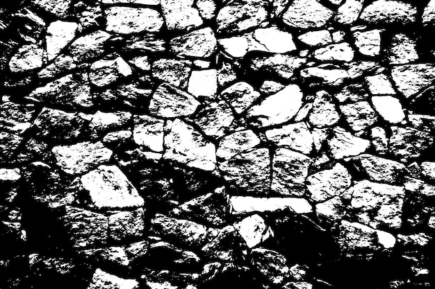 Un muro de piedra con un fondo blanco y negro.