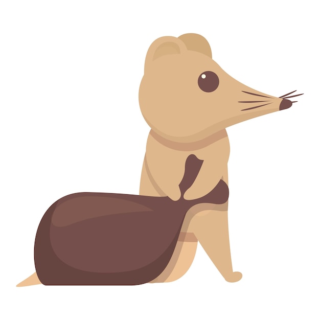 Musaraña con bolsa icono dibujos animados vector Animal doméstico Ratón naturaleza