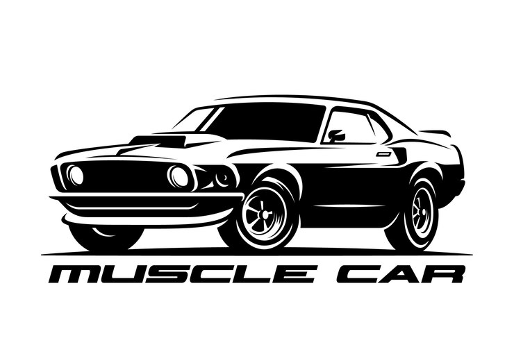 Vector muscle car logo retro, emblema.