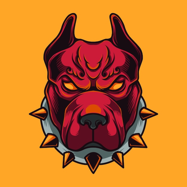 Muscle Pitbull Dog Mascot Logo Vector Premium