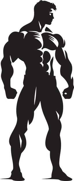 Vector músculos monolíticos vector de cuerpo completo creación del logotipo blackened bulk bodybuilders símbolo de vector icónico