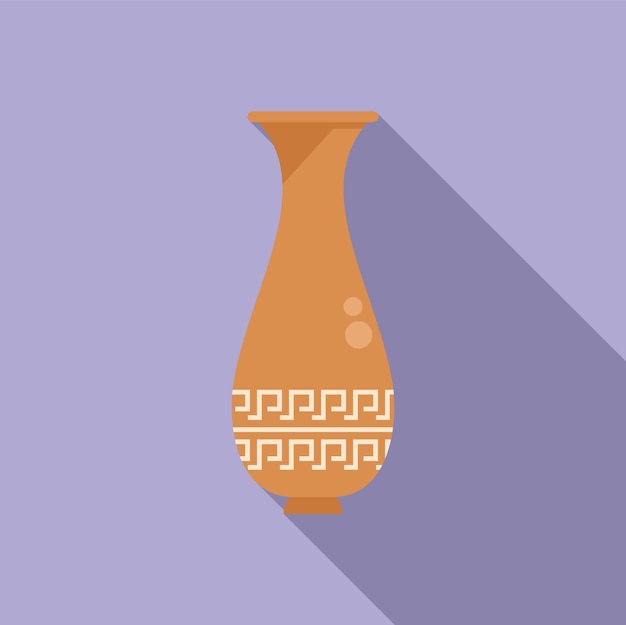 Museo ánfora icono vector plano florero olla vasija de cerámica