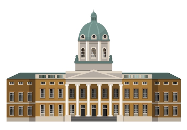 Museo del edificio de la Guerra Imperial en Londres en el área de Lambeth Historia monumentos tradiciones de Gran Bretaña Edificio histórico con equipo militar biblioteca de armas archivo fotográfico Ilustración vectorial