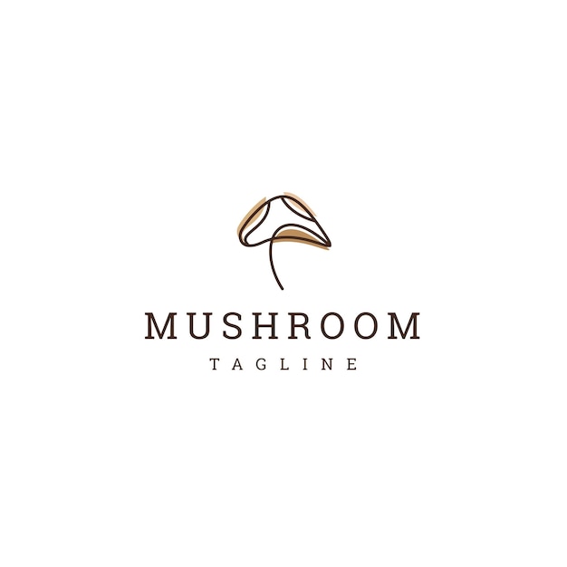 Mushroom line art logo icono diseño plantilla vector plano