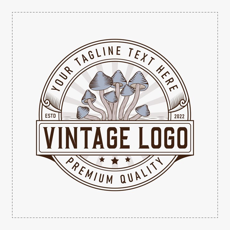 Mushroom Vintage Logo plantilla de logotipo de empresa diseño profesional para logotipo de hongo