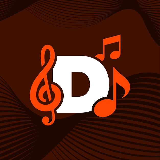 Música alfabeto d logotipo