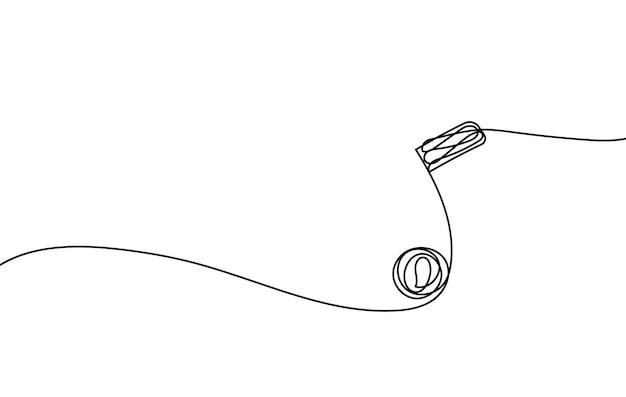 Música continua línea arte nota vector dibujo ilustración Música abstracta notas canción sonido concepto