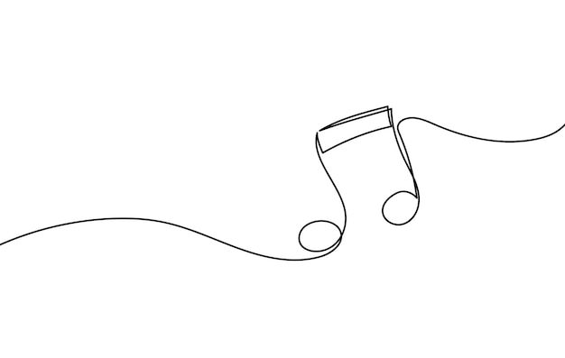 Música continua línea arte nota vector dibujo ilustración Música abstracta notas canción sonido concepto