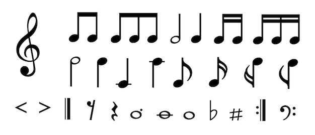 Música decorativa nota musical notas musicales melodía sonido musical