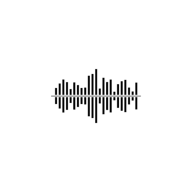 Música de ecualizador de ondas de sonido Símbolo negro plano simple Pictograma de ilustración vectorial