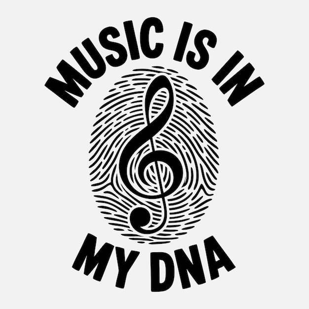 La música está en mi ADN Vector de diseño de camisetas musicales