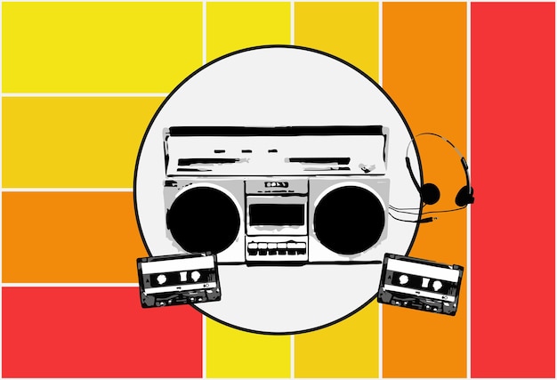 Música de fondo cassette de radio retro