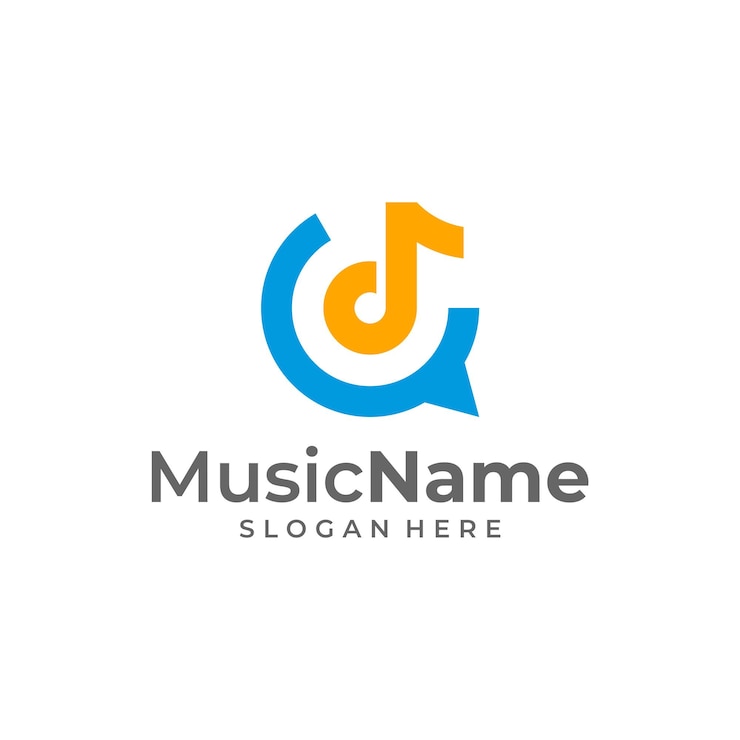 Vector música hablar logo vector icono ilustración chat música logo diseño plantilla