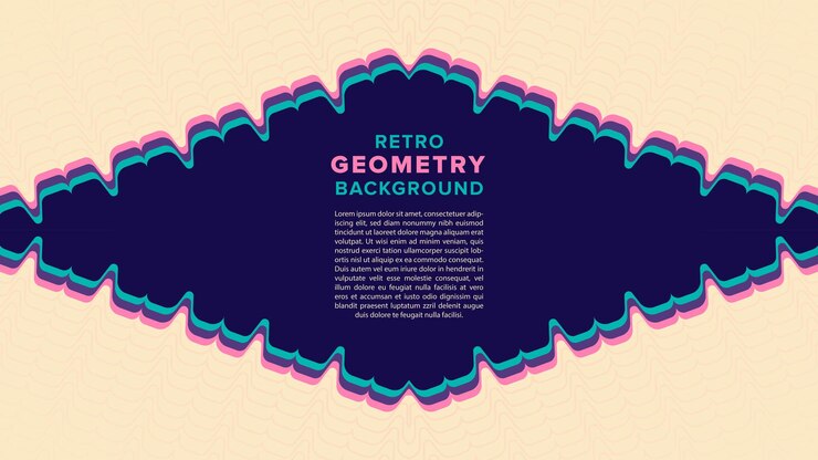 Música de línea Fondo geométrico del Pentágono con colores retro. Vector