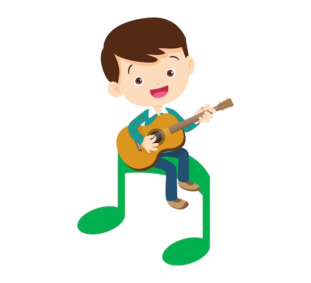 Música para niños Reproducir música concepto de músico escolar de música varias acciones tocando música